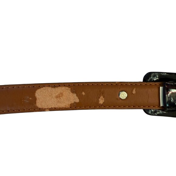Lauren Ralph Lauren shiny black leather belt women's size medium - Picture 6 of 8